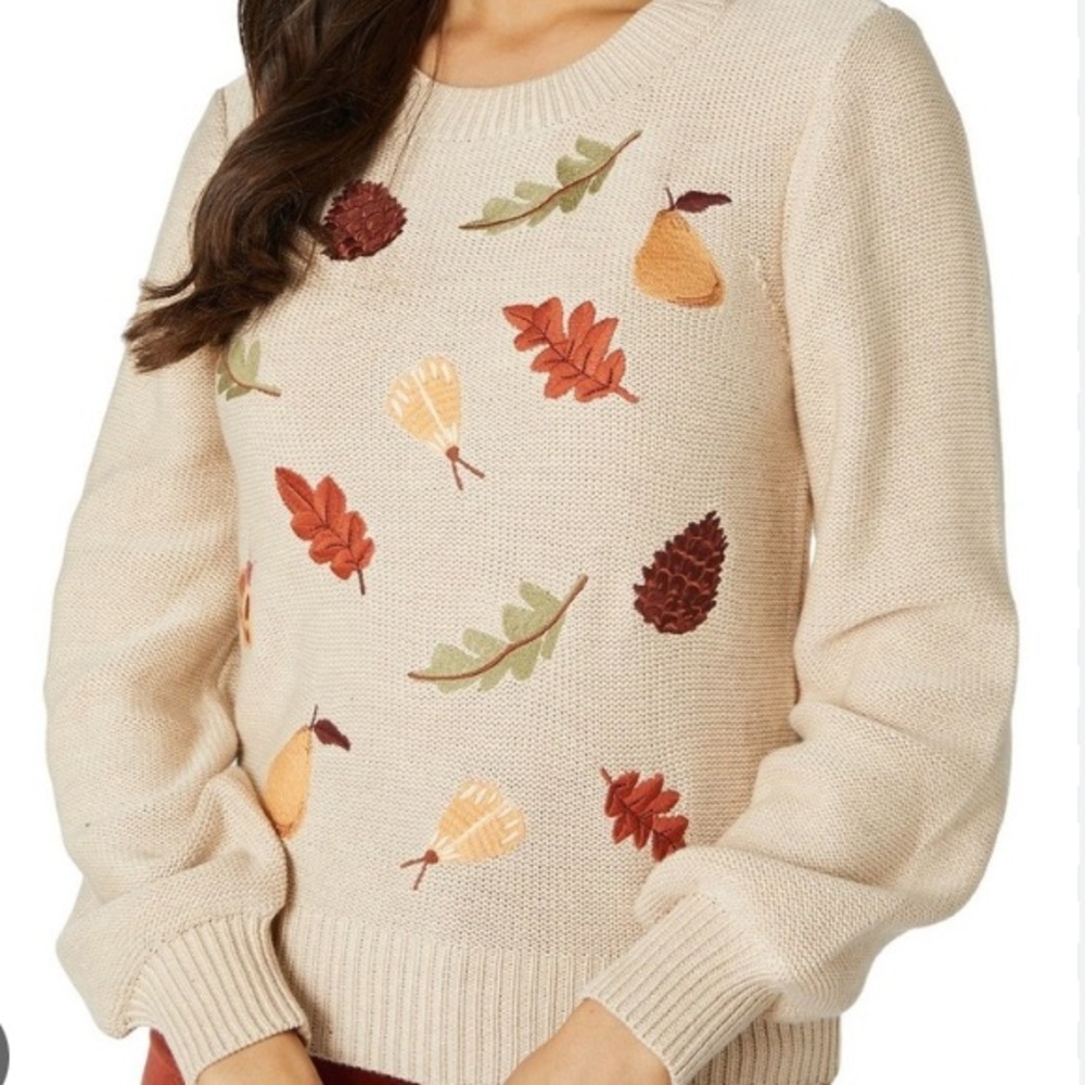 Princess Highway Cream Embroidered Autumn Sweater